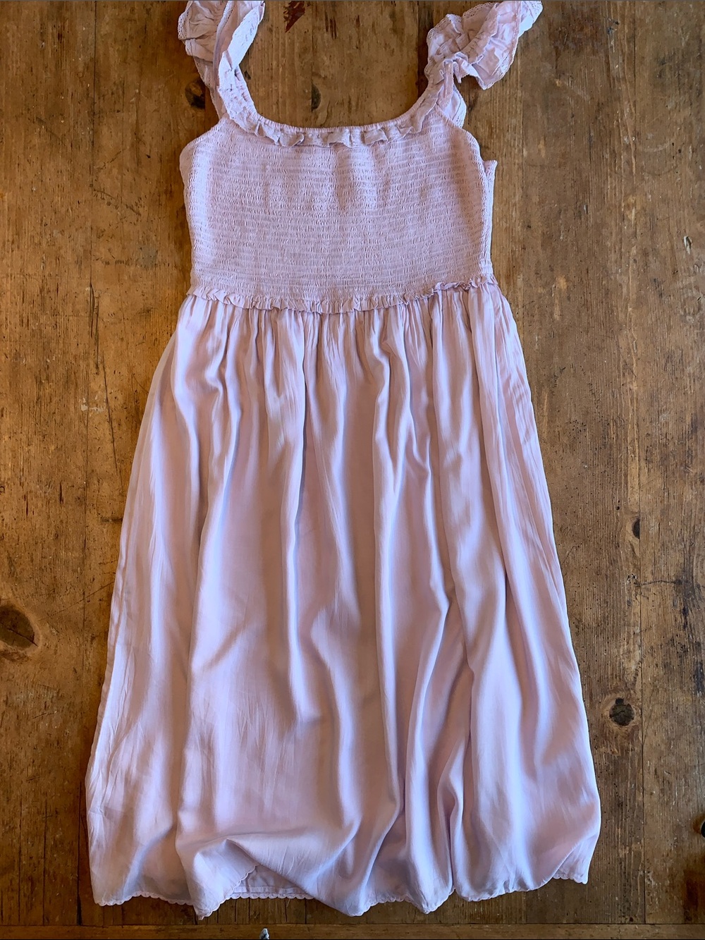 Wilfred Womens Light Lavender Smocked Ruffle Tank Dress - Picture 6 of 16